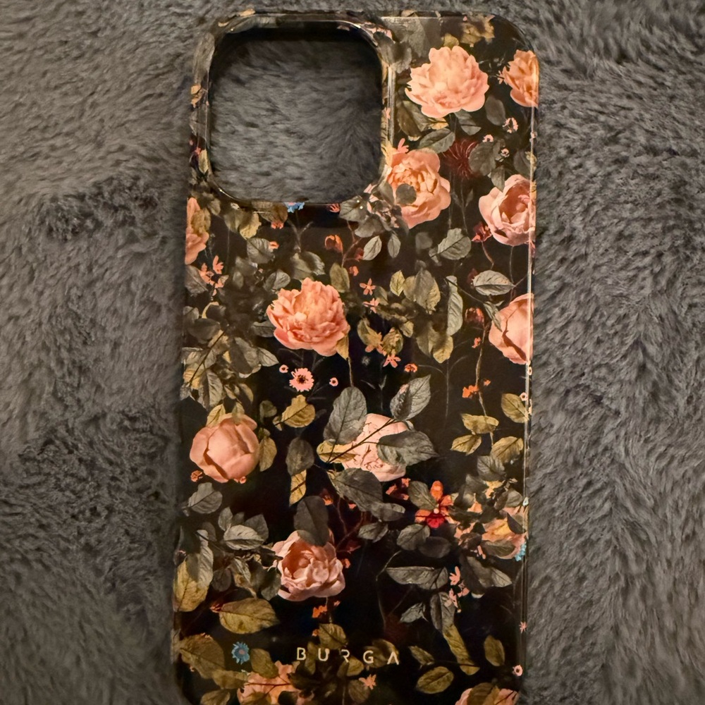 BURGA Floral Phone Case - Black and Pink